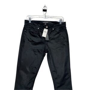 NWT Banana Republic Pants Size 27 Black Velvet Mid Rise Slim Fit Vintage Classic